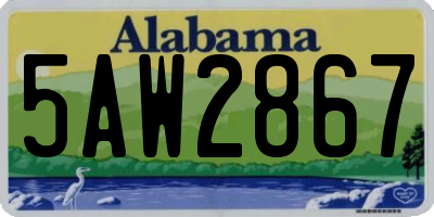 AL license plate 5AW2867