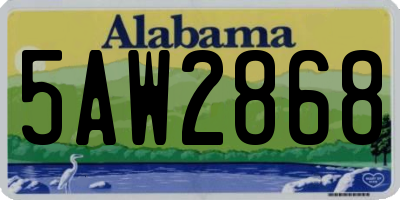 AL license plate 5AW2868