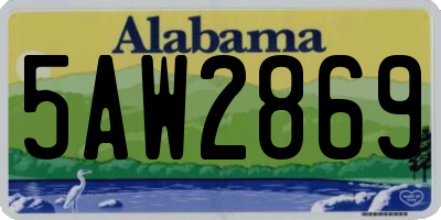AL license plate 5AW2869