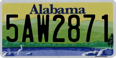 AL license plate 5AW2871
