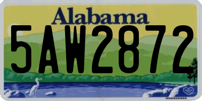 AL license plate 5AW2872