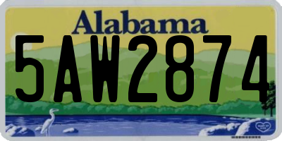 AL license plate 5AW2874