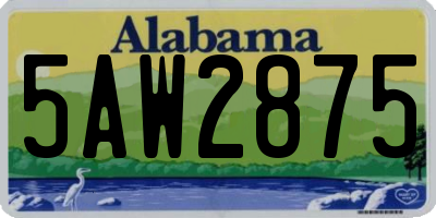 AL license plate 5AW2875