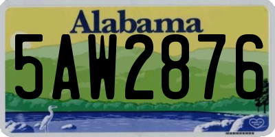 AL license plate 5AW2876