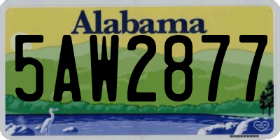 AL license plate 5AW2877