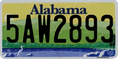 AL license plate 5AW2893