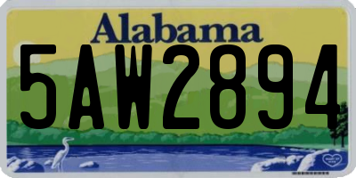 AL license plate 5AW2894