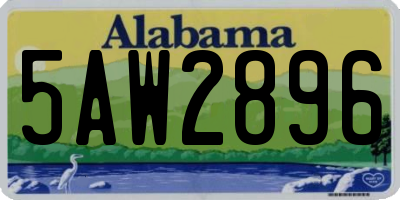 AL license plate 5AW2896