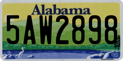 AL license plate 5AW2898