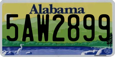 AL license plate 5AW2899