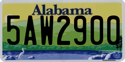 AL license plate 5AW2900