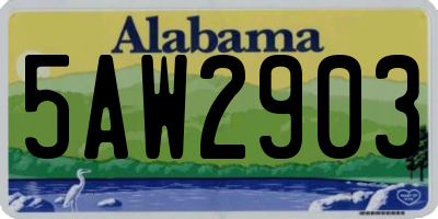 AL license plate 5AW2903