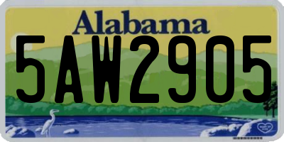 AL license plate 5AW2905