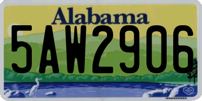 AL license plate 5AW2906