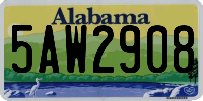 AL license plate 5AW2908