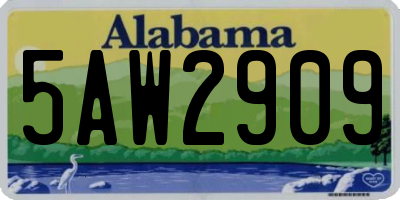AL license plate 5AW2909