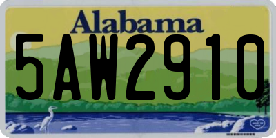 AL license plate 5AW2910