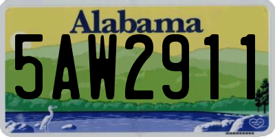 AL license plate 5AW2911