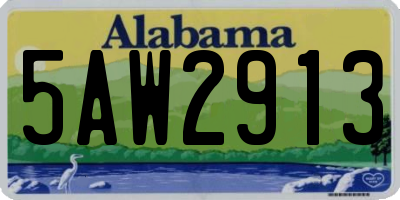 AL license plate 5AW2913