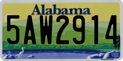 AL license plate 5AW2914
