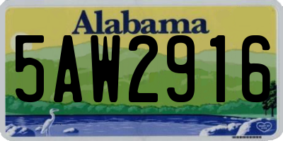 AL license plate 5AW2916