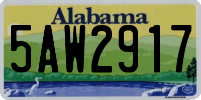 AL license plate 5AW2917