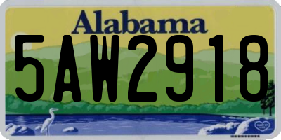 AL license plate 5AW2918