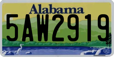 AL license plate 5AW2919