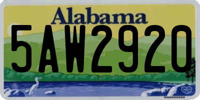 AL license plate 5AW2920