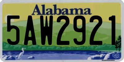 AL license plate 5AW2921