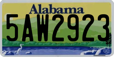 AL license plate 5AW2923