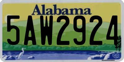 AL license plate 5AW2924