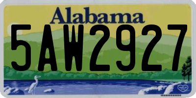 AL license plate 5AW2927