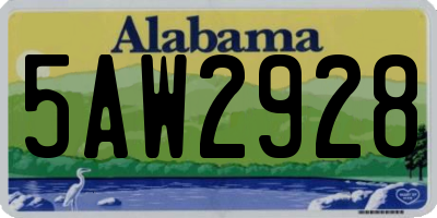 AL license plate 5AW2928
