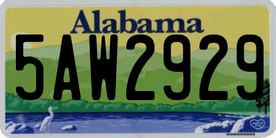 AL license plate 5AW2929