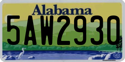 AL license plate 5AW2930