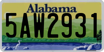 AL license plate 5AW2931