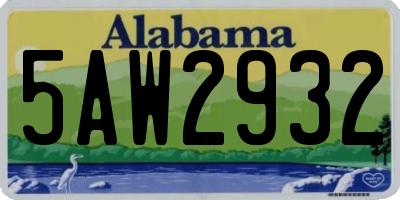 AL license plate 5AW2932