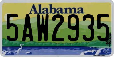 AL license plate 5AW2935