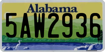 AL license plate 5AW2936