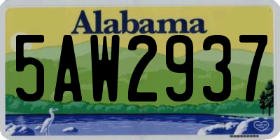 AL license plate 5AW2937