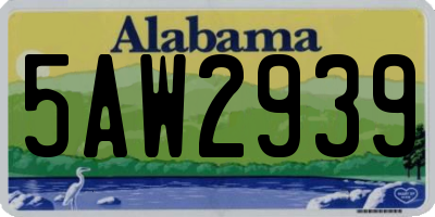 AL license plate 5AW2939