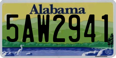 AL license plate 5AW2941