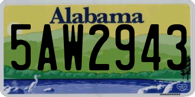 AL license plate 5AW2943