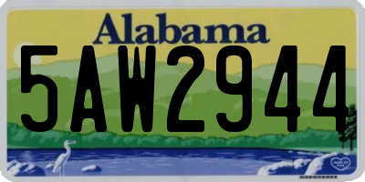 AL license plate 5AW2944