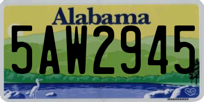 AL license plate 5AW2945