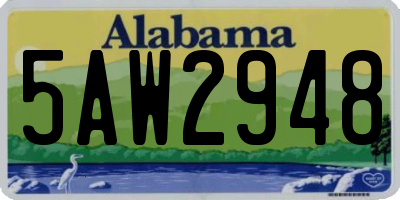 AL license plate 5AW2948