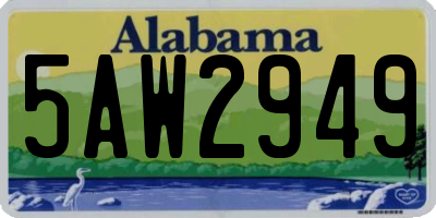 AL license plate 5AW2949