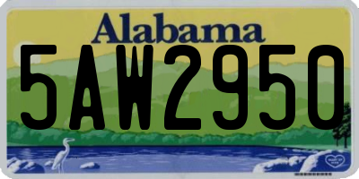 AL license plate 5AW2950