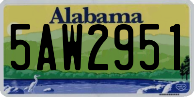 AL license plate 5AW2951